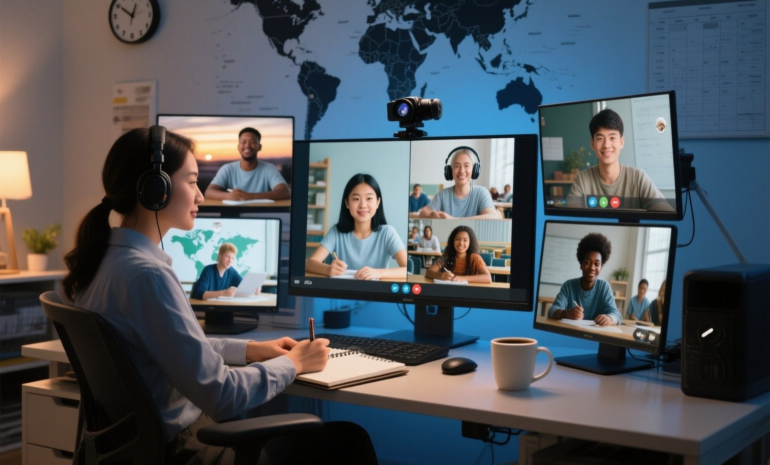 Time zone teaching: strategies for managing global classrooms across multiple continents
