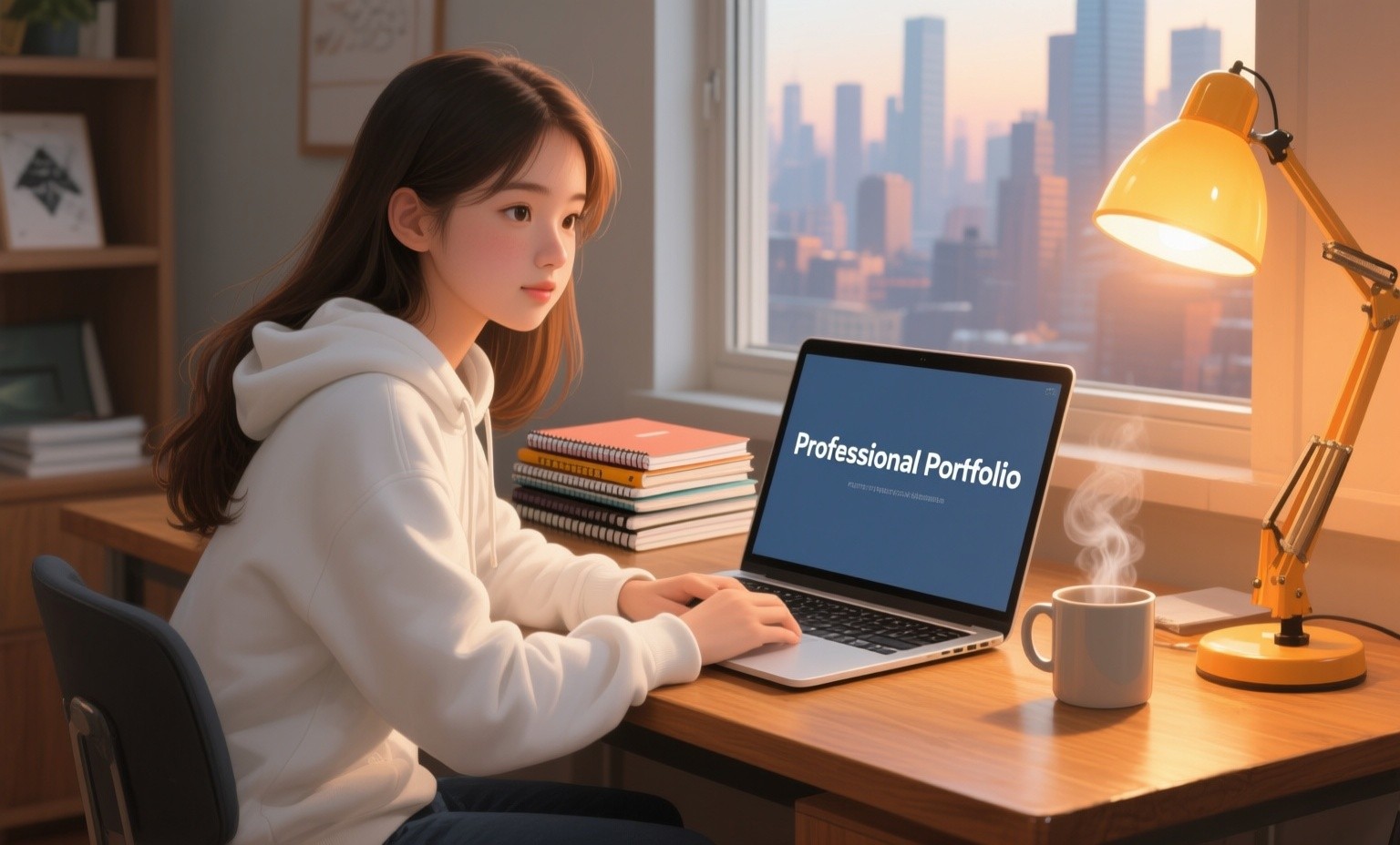 Building a professional portfolio while studying online