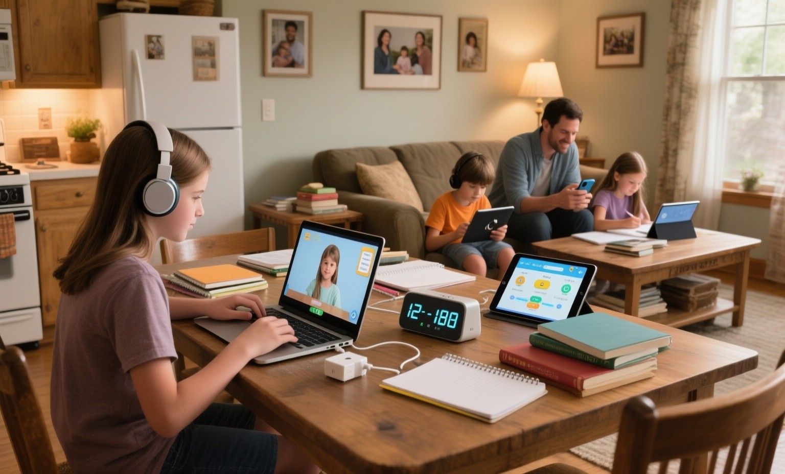 When siblings share devices: managing multiple online learners in one household